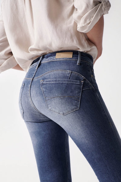 Wonder Cropped Skinny Push-Up in Medium Light Jeans Salsa Jeans   