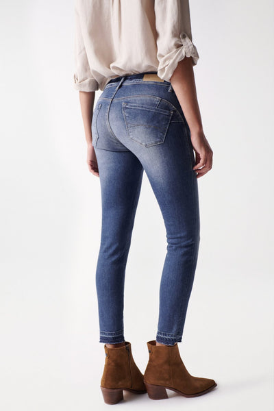 Wonder Cropped Skinny Push-Up in Medium Light Jeans Salsa Jeans   