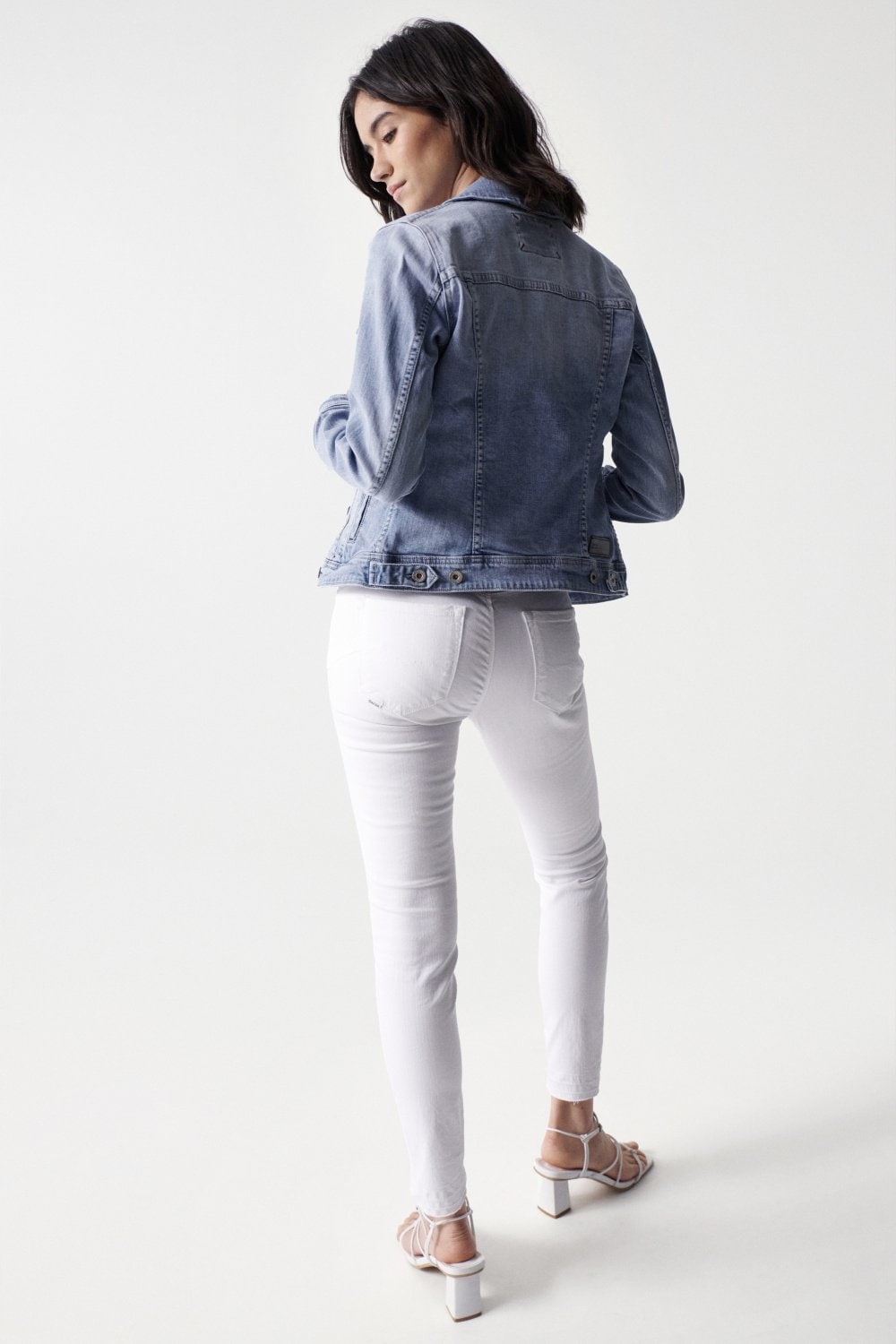 Denim Trucker Jacket  in Medium Light Jeansjacken Salsa Jeans   