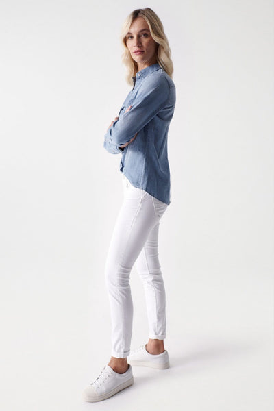 Denim Shirt Lightdenim in Light Wash Jeanshemden Salsa Jeans   