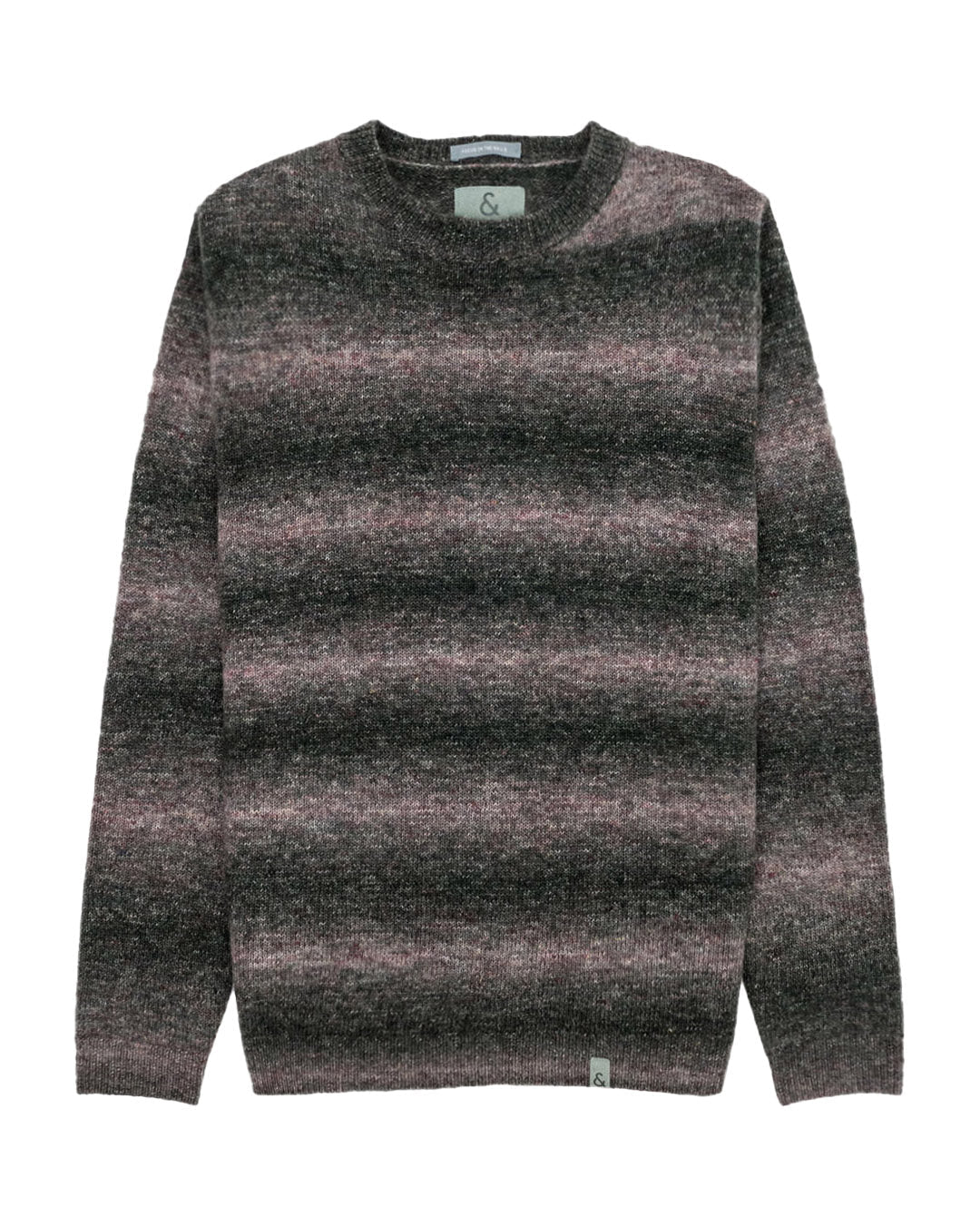 Roundneck Degradé in Moss Stripes Pullover Colours and Sons   