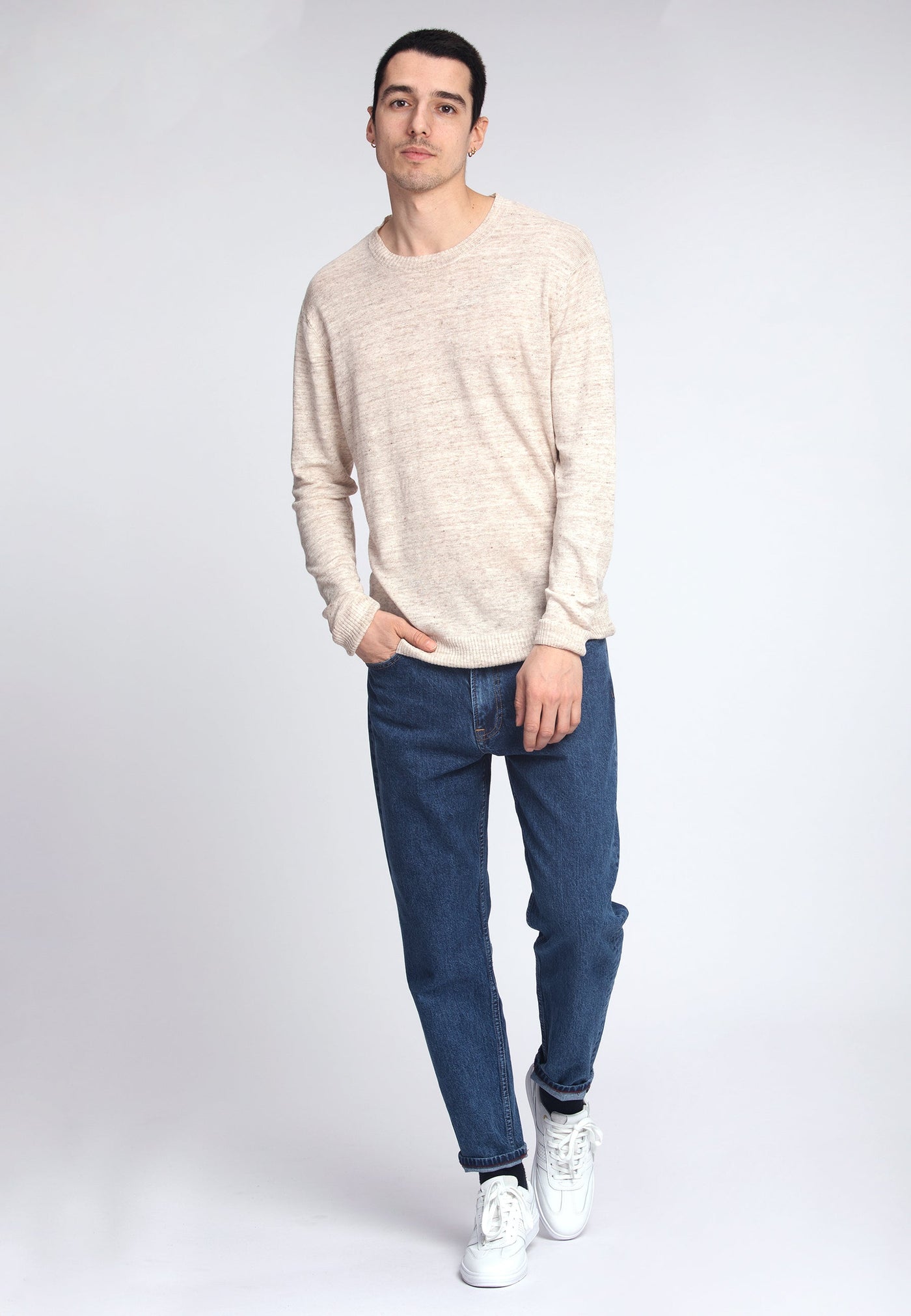 Roundneck Pure Linen in Light Beige Pullover Colours and Sons   