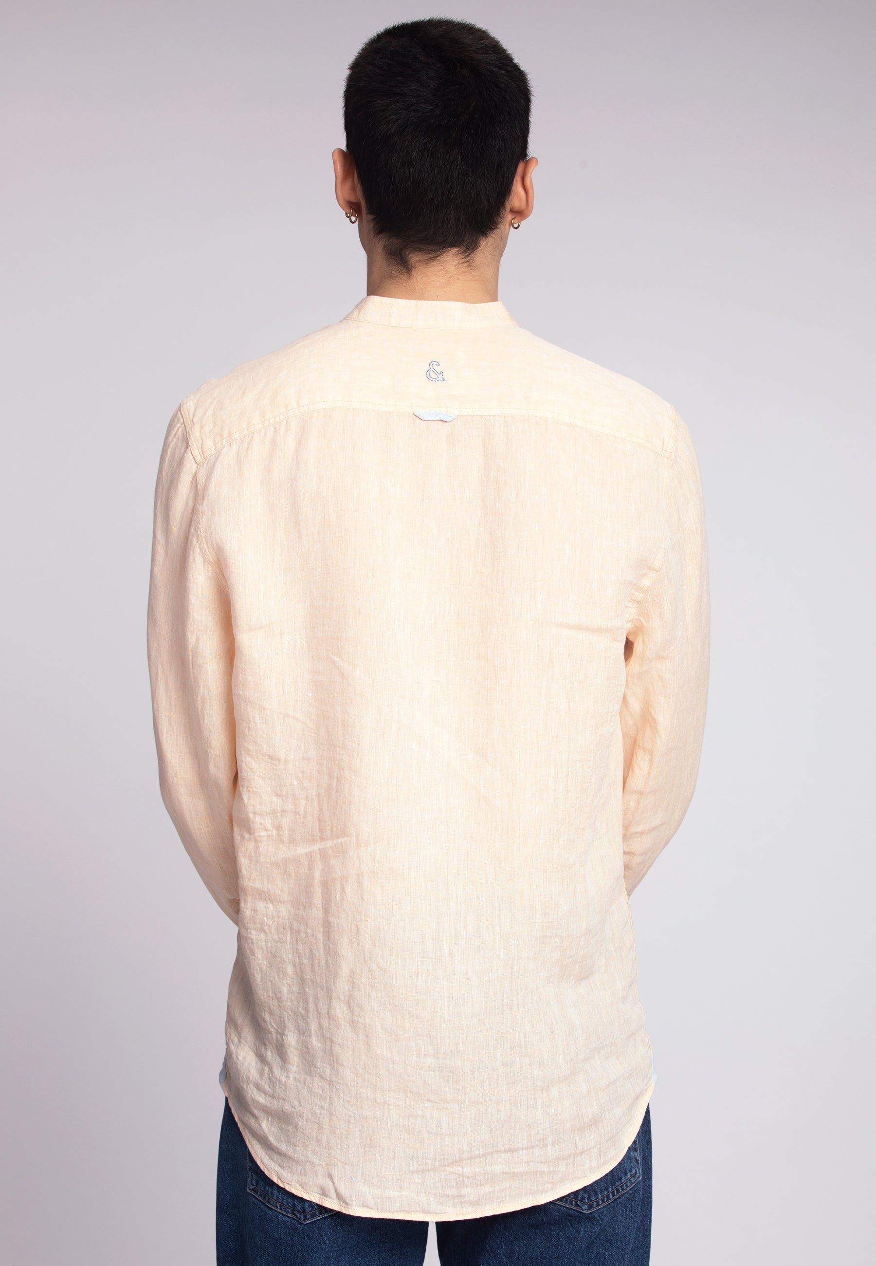 Shirt Linen Stand-Up in Carrot Hemden Colours and Sons   