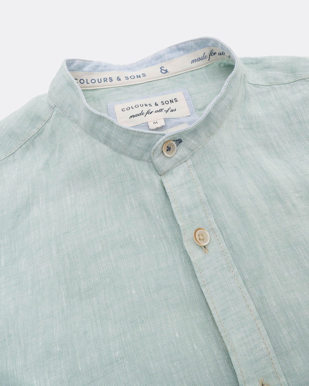 Shirt Linen Stand-Up in Mist Hemden Colours and Sons   