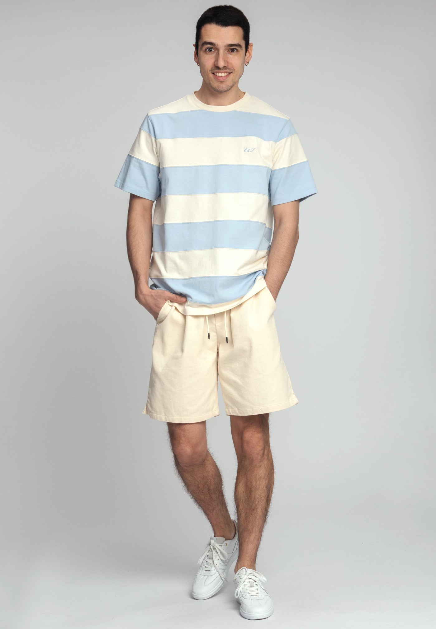 T-Shirt Block Stripes in Sky Stripes T-Shirts Colours and Sons   
