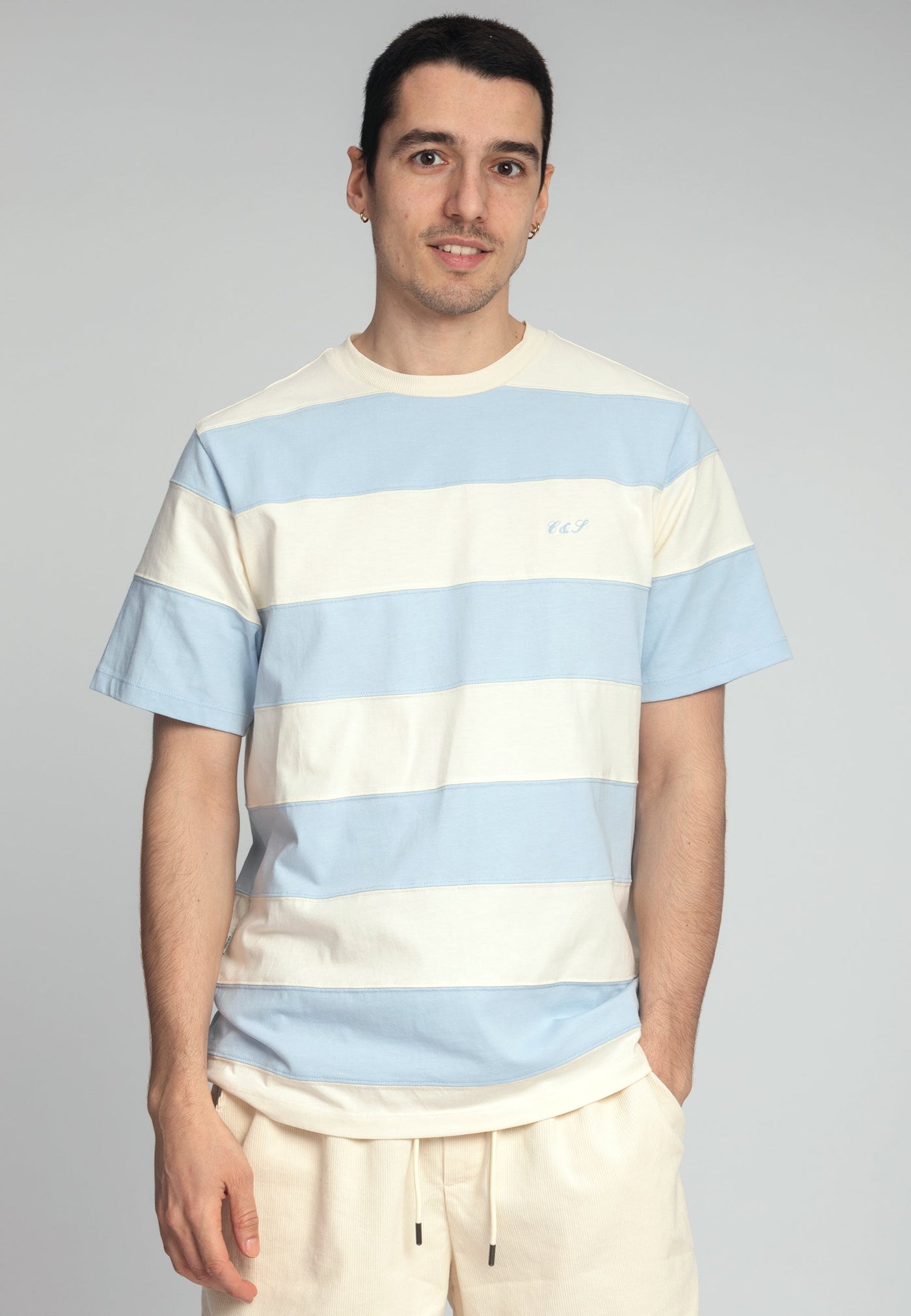 T-Shirt Block Stripes in Sky Stripes T-Shirts Colours and Sons   