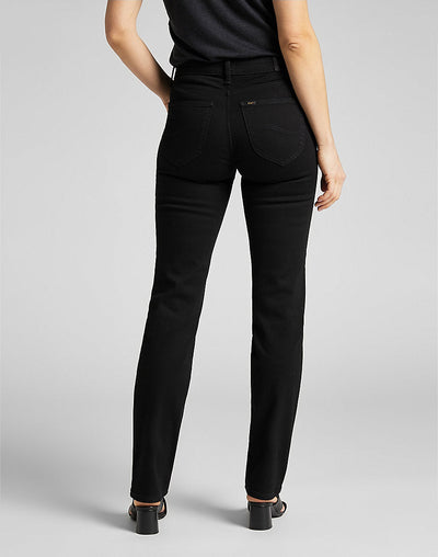 Marion Straight in Black Rinse Jeans Lee   