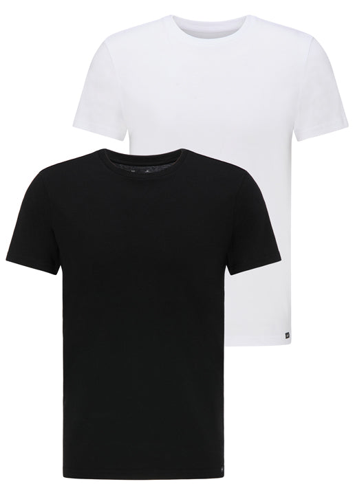 Twin Pack Crew in Black White T-Shirts Lee   