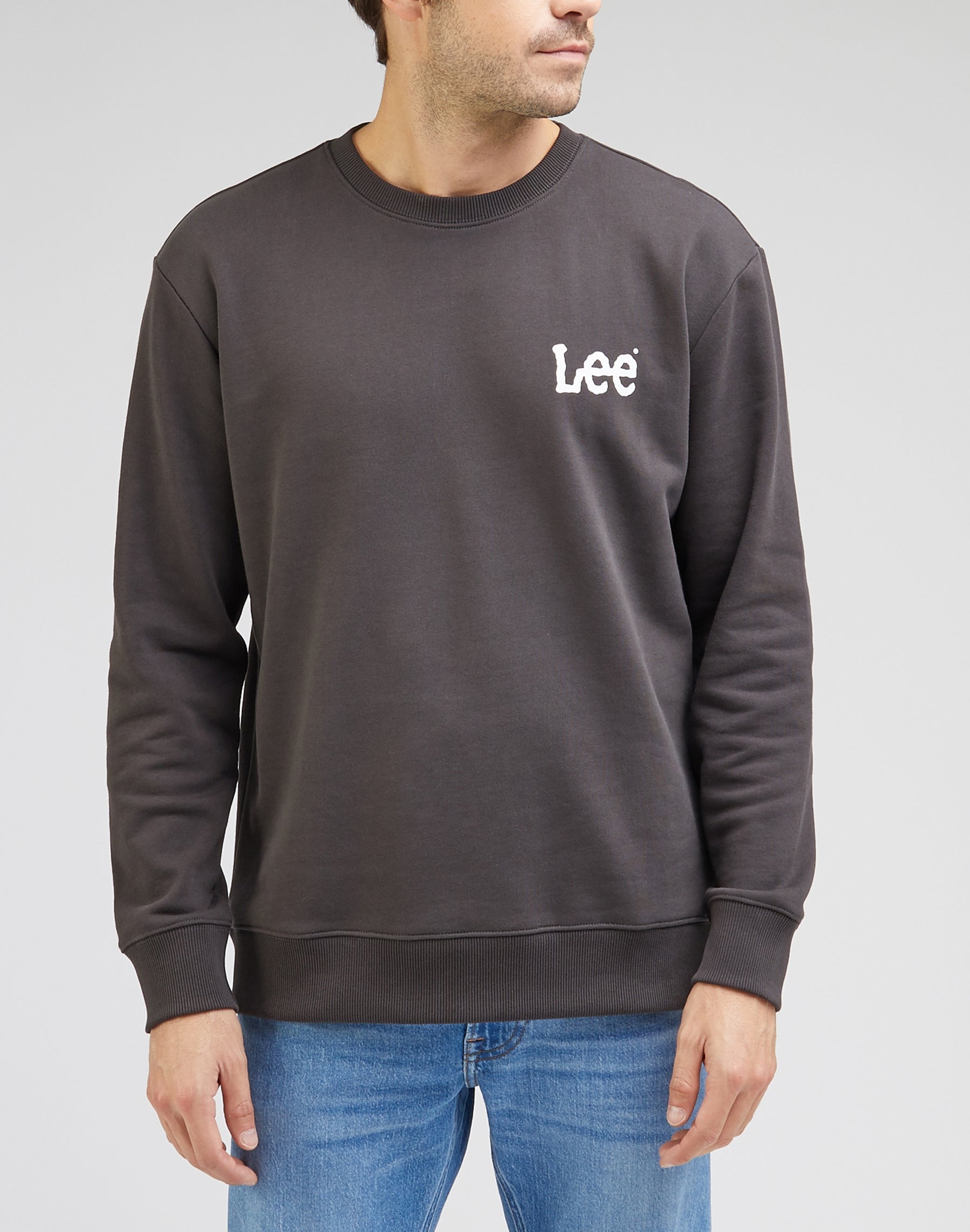 Wobbly Lee Sweatshirt in Washed Black Sweatshirts Lee   