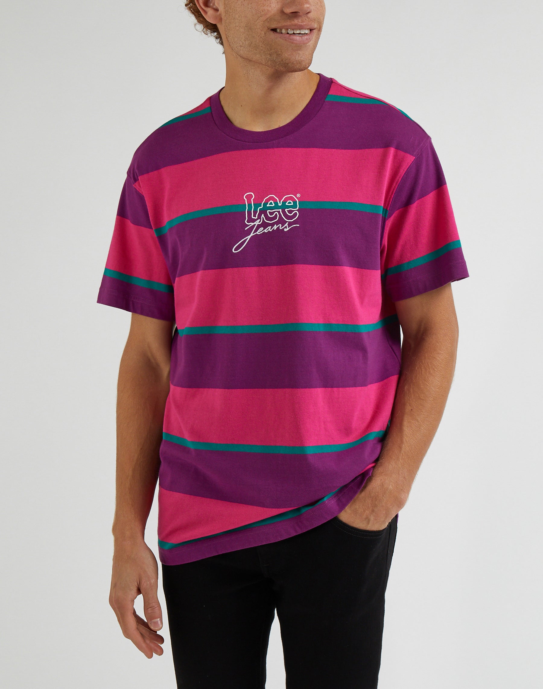 80S Relaxed Stripe Tee in Disco T-Shirts Lee   
