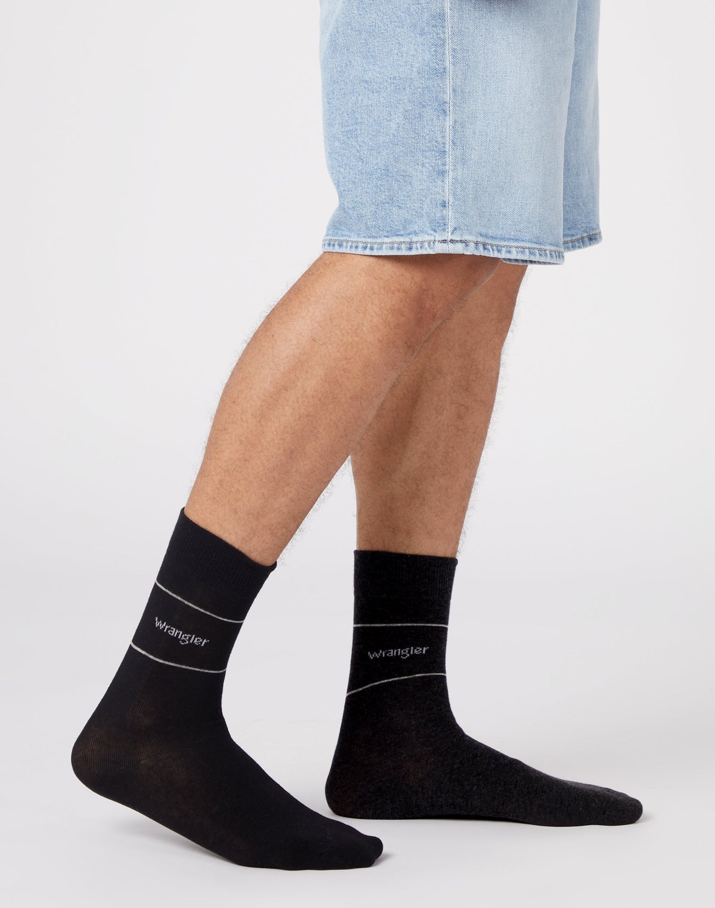 2 Pack Sign Off Socks in Dark Grey Melange Socken Wrangler   