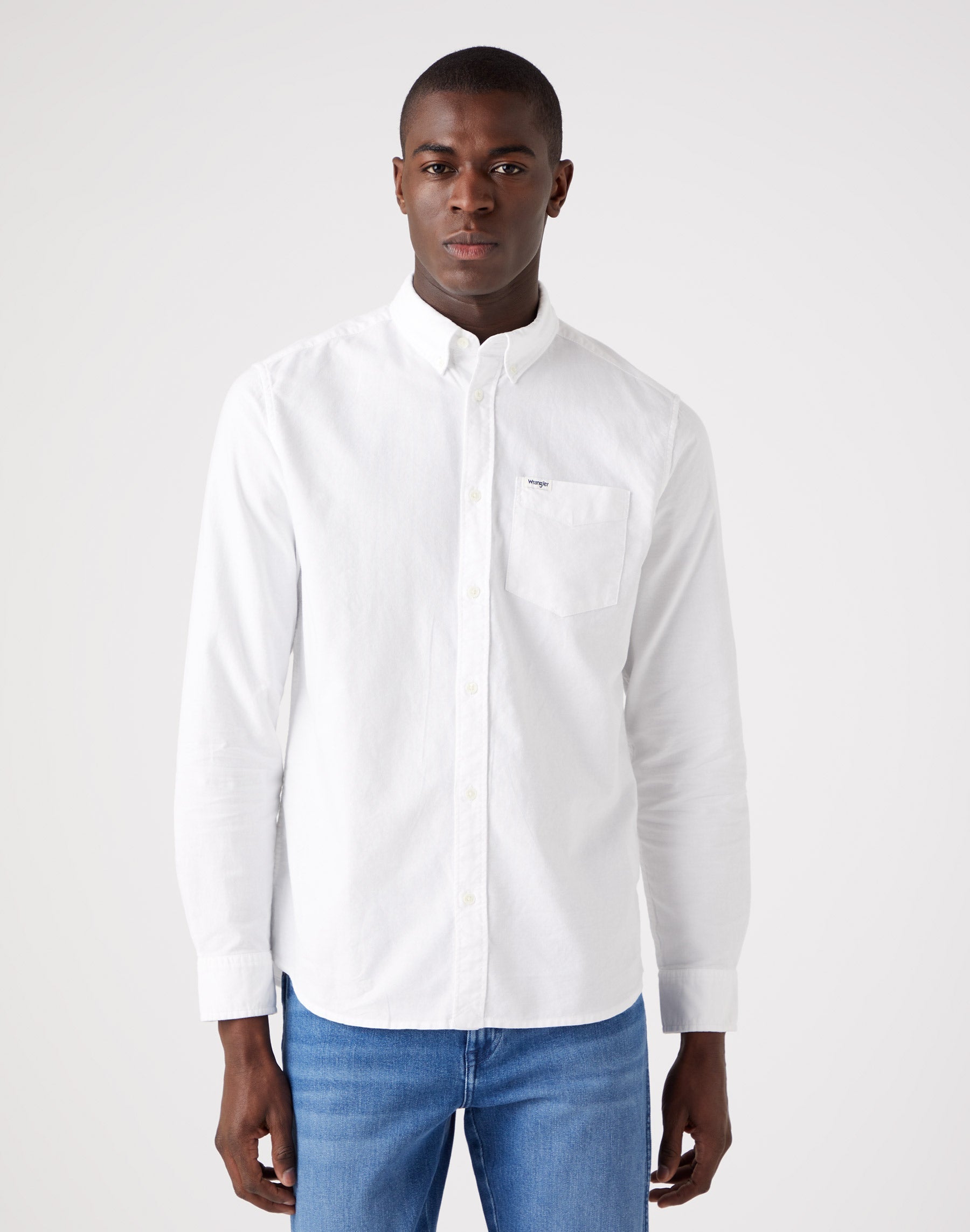 Button Down Shirt in White Hemden Wrangler   
