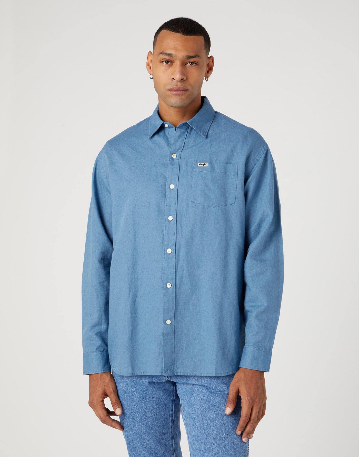 One Pocket Shirt in Captains Blue Hemden Wrangler   