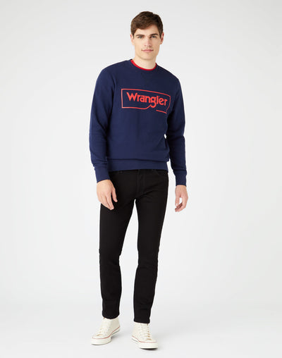 Frame Logo Sweatshirt in Navy Sweatshirts Wrangler   