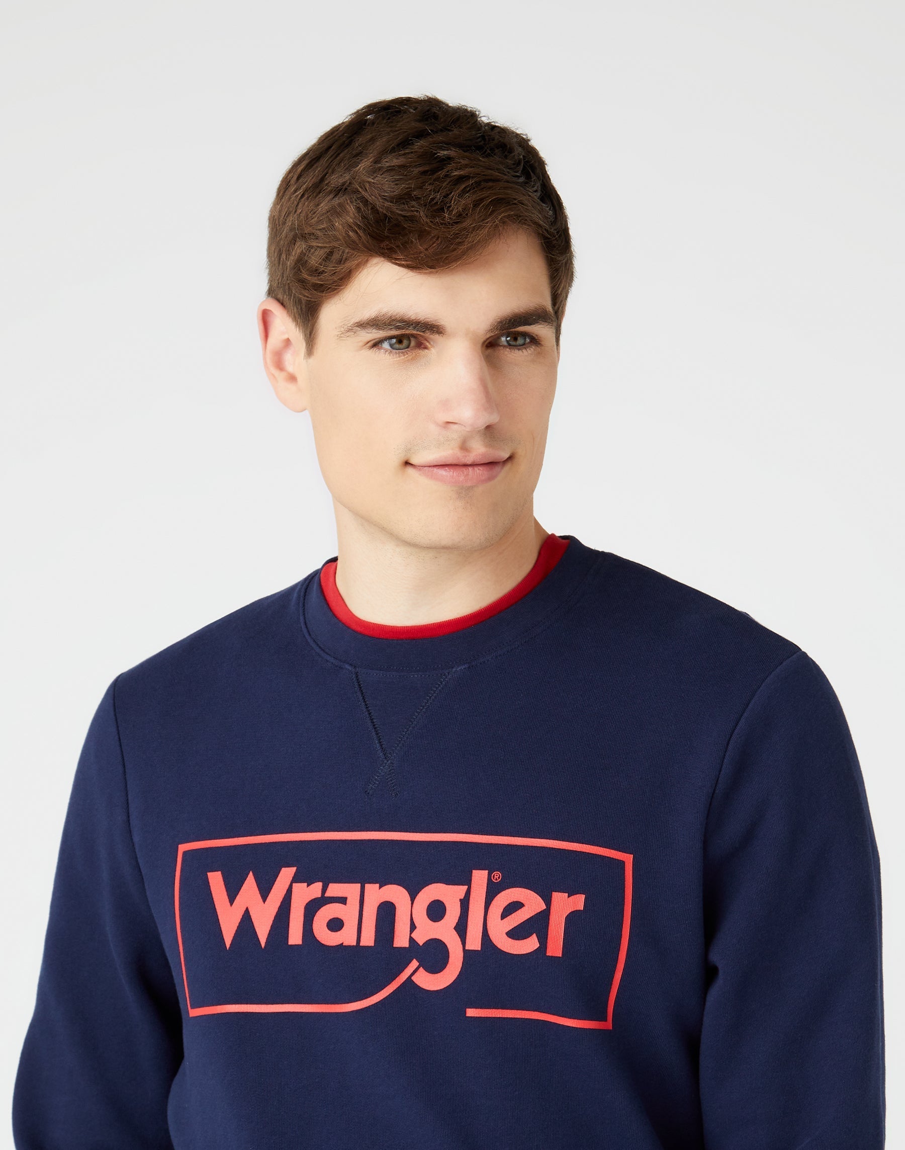 Frame Logo Sweatshirt in Navy Sweatshirts Wrangler   