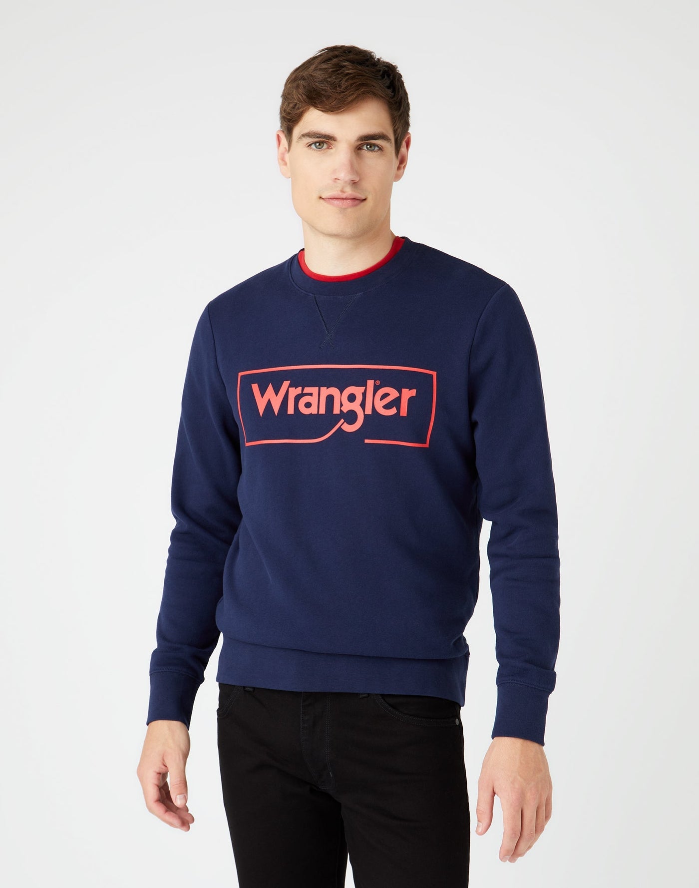 Frame Logo Sweatshirt in Navy Sweatshirts Wrangler   
