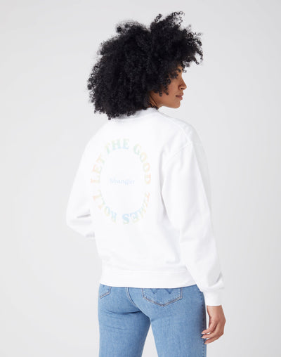 Good Times Sweatshirt in White Sweatshirts Wrangler   
