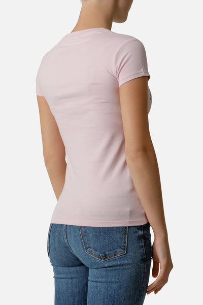 Front Logo Round Neck T-Shirt in Pink T-Shirts Boxeur des Rues   
