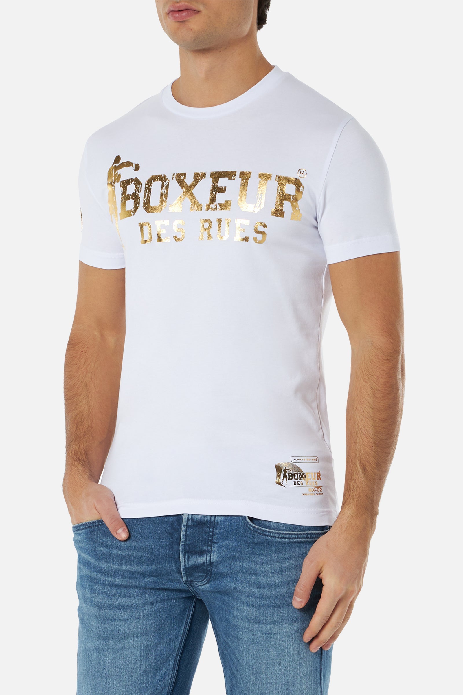 T-Shirt Boxeur Street 2 in White-Gold T-Shirts Boxeur des Rues   