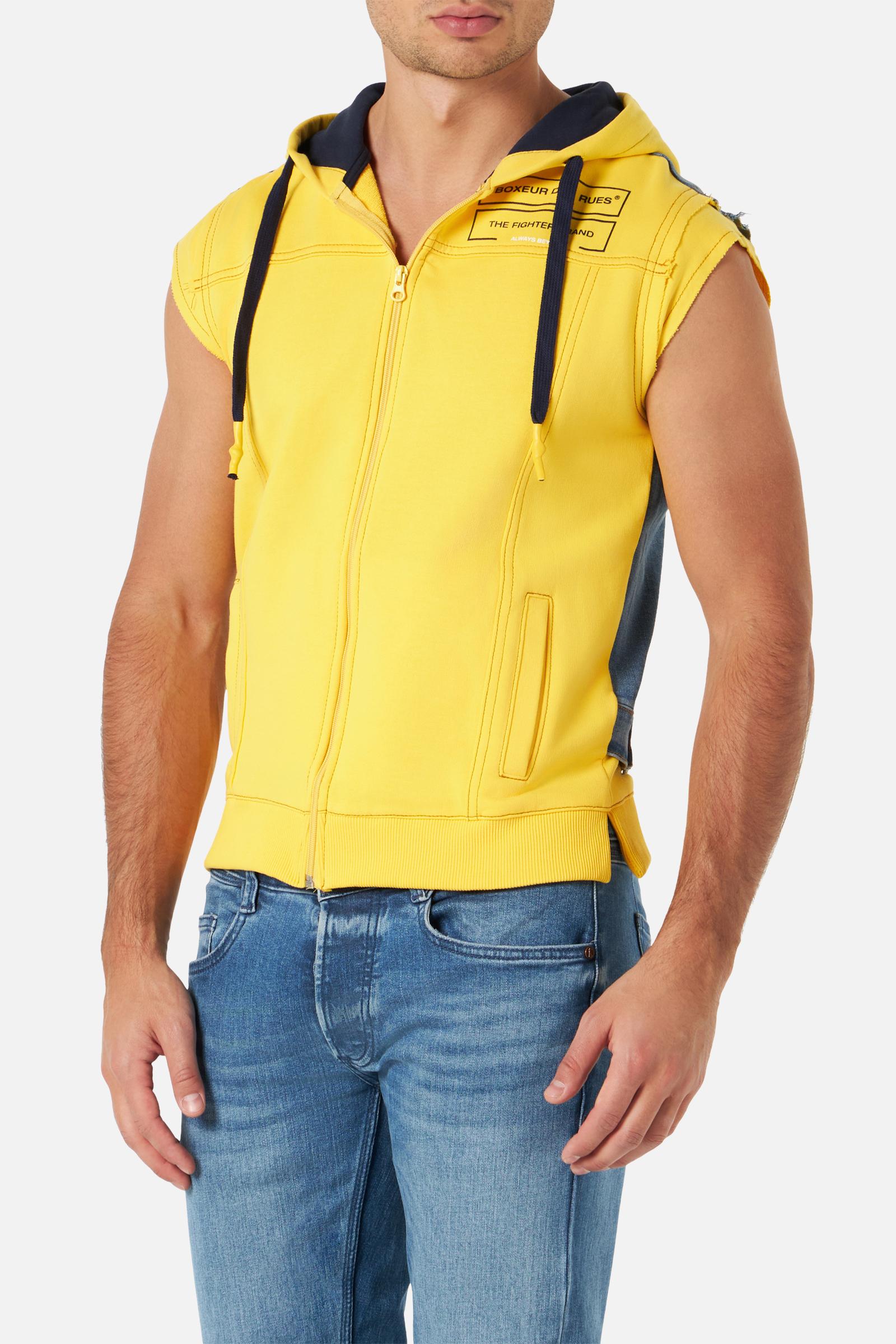 Mixed Fabric Sleeveless in Yellow Sweatjacken Boxeur des Rues   