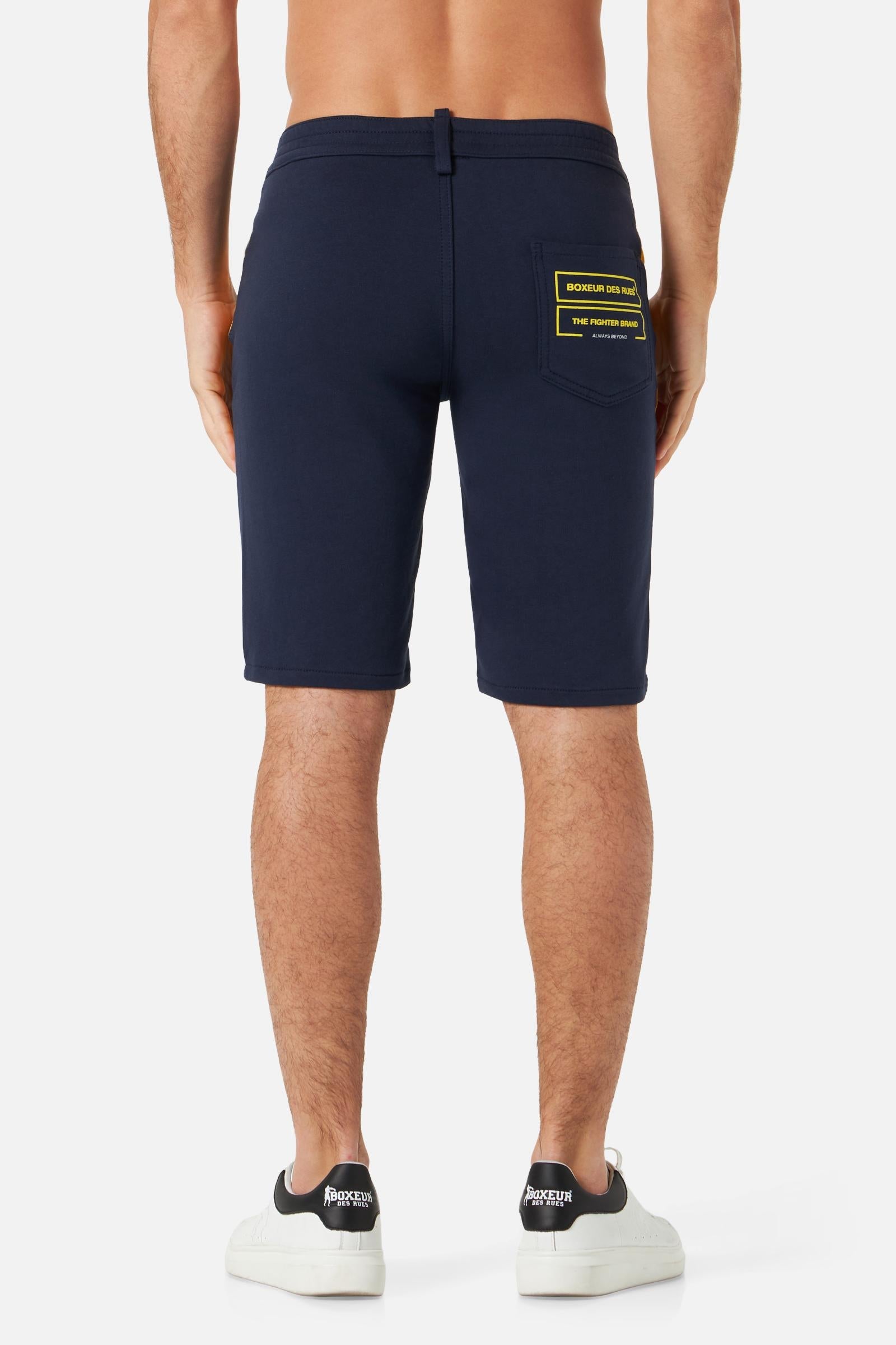Mixed Fabric Shorts in Navy Jeansshorts Boxeur des Rues   