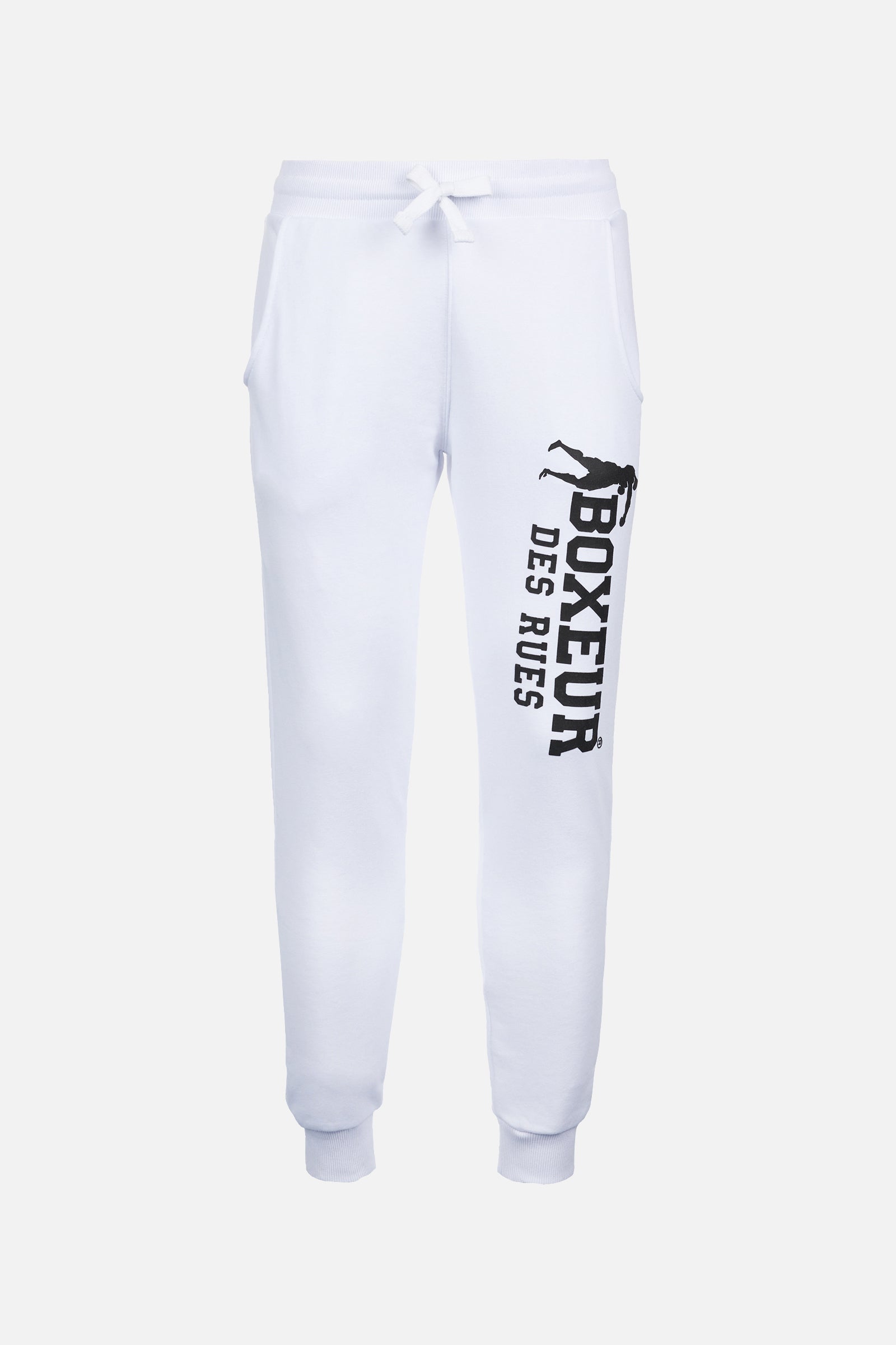 Slim Fit Sweatpant With Logo in White-Black Jogginghosen Boxeur des Rues   