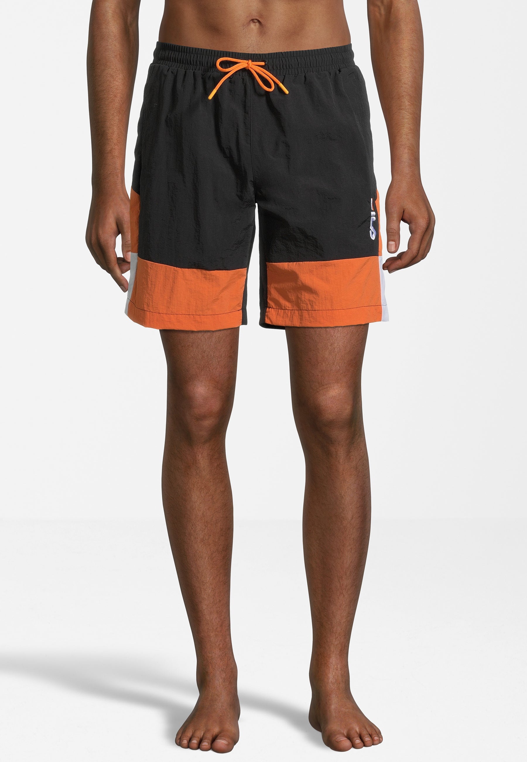 Sciacca Swim Shorts in Black-Celosia Orange-Bright White Badehosen Fila   