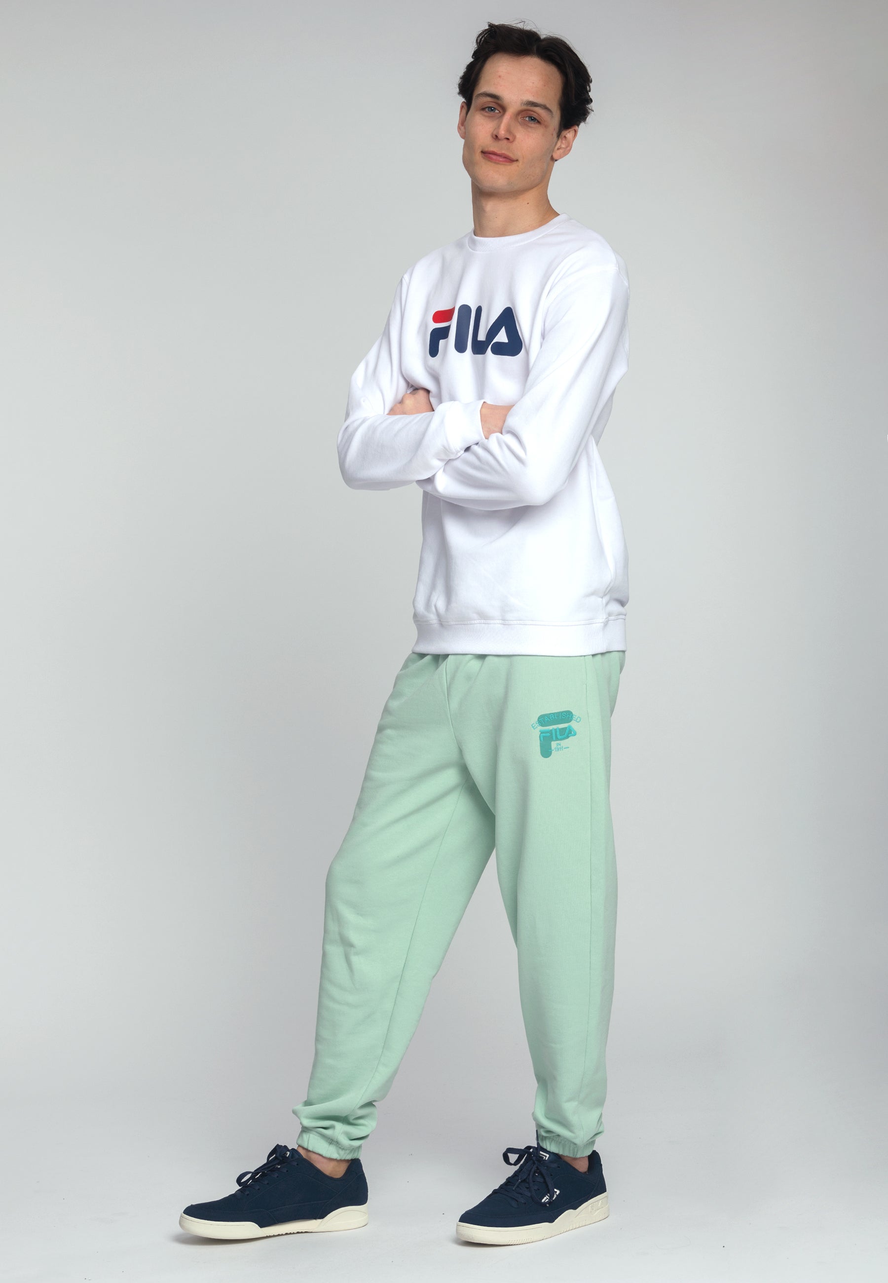 Barbian Crew Sweat in Bright White Sweatshirts Fila   