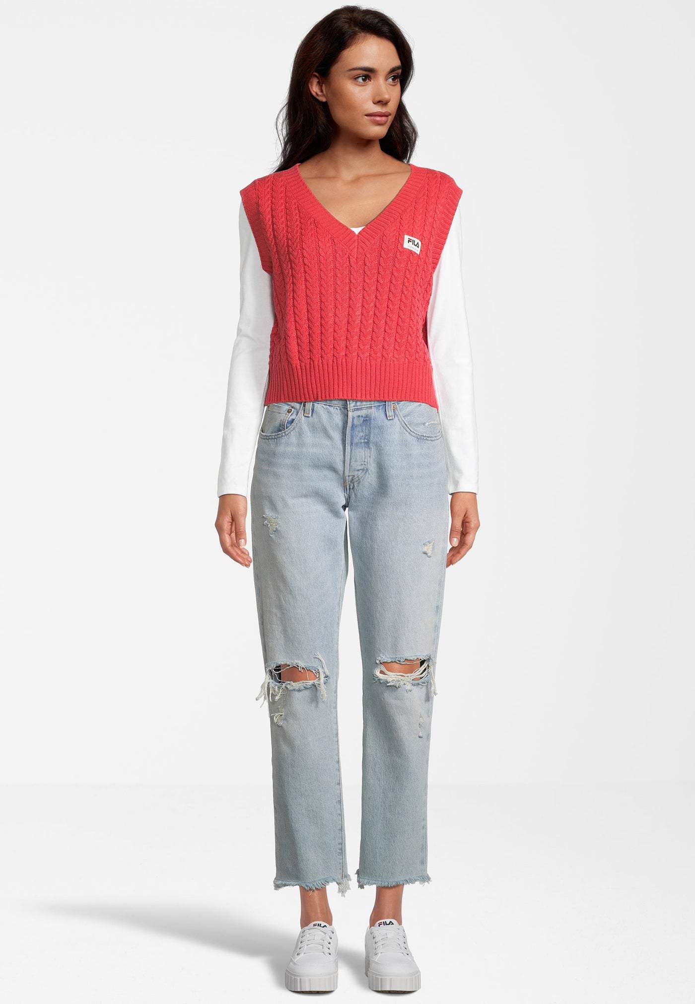 Tarragona Knitted Cropped Vest in Teaberry Pullunder Fila   