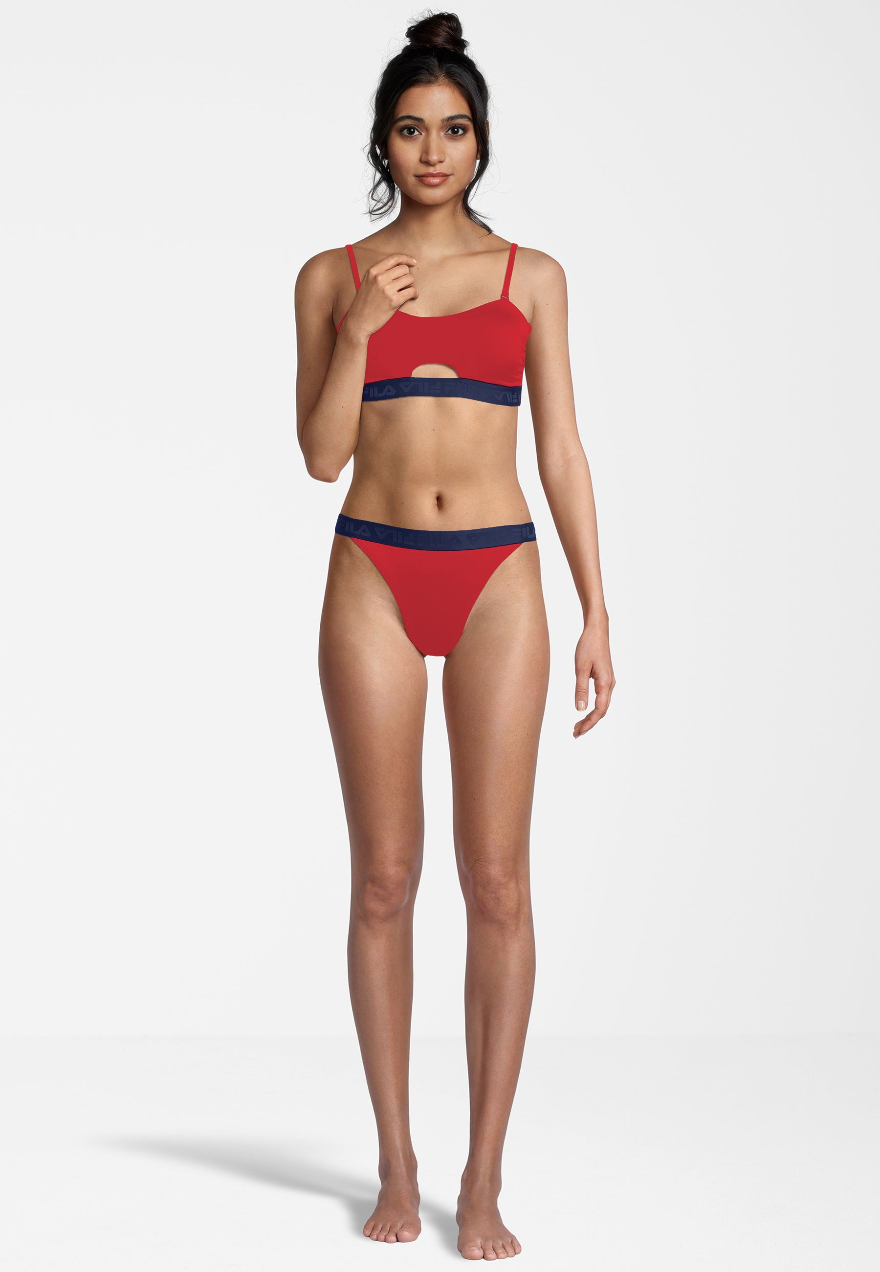 Sanming Bandeau Bikini in True Red Bikini Fila   