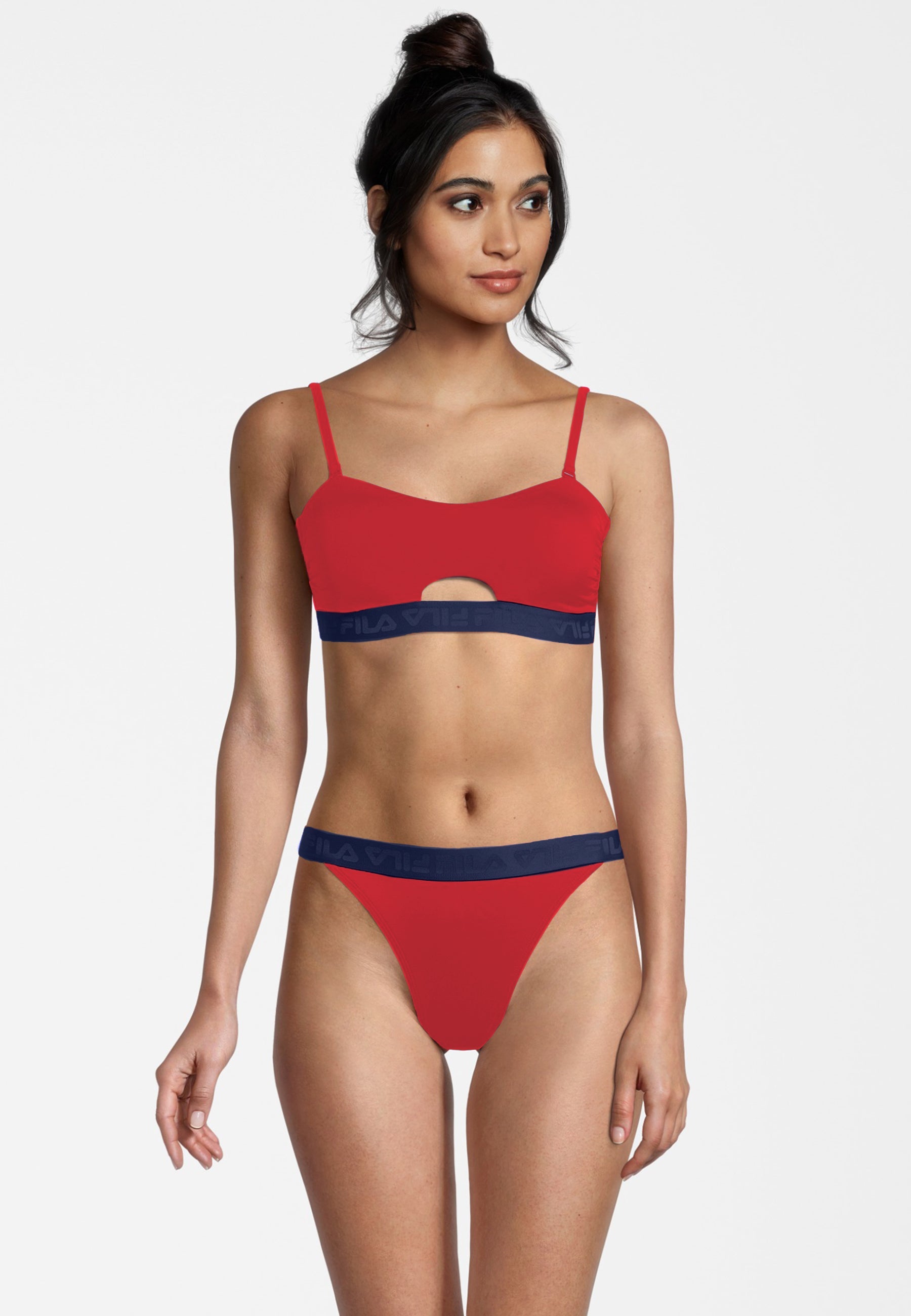 Sanming Bandeau Bikini in True Red Bikini Fila   