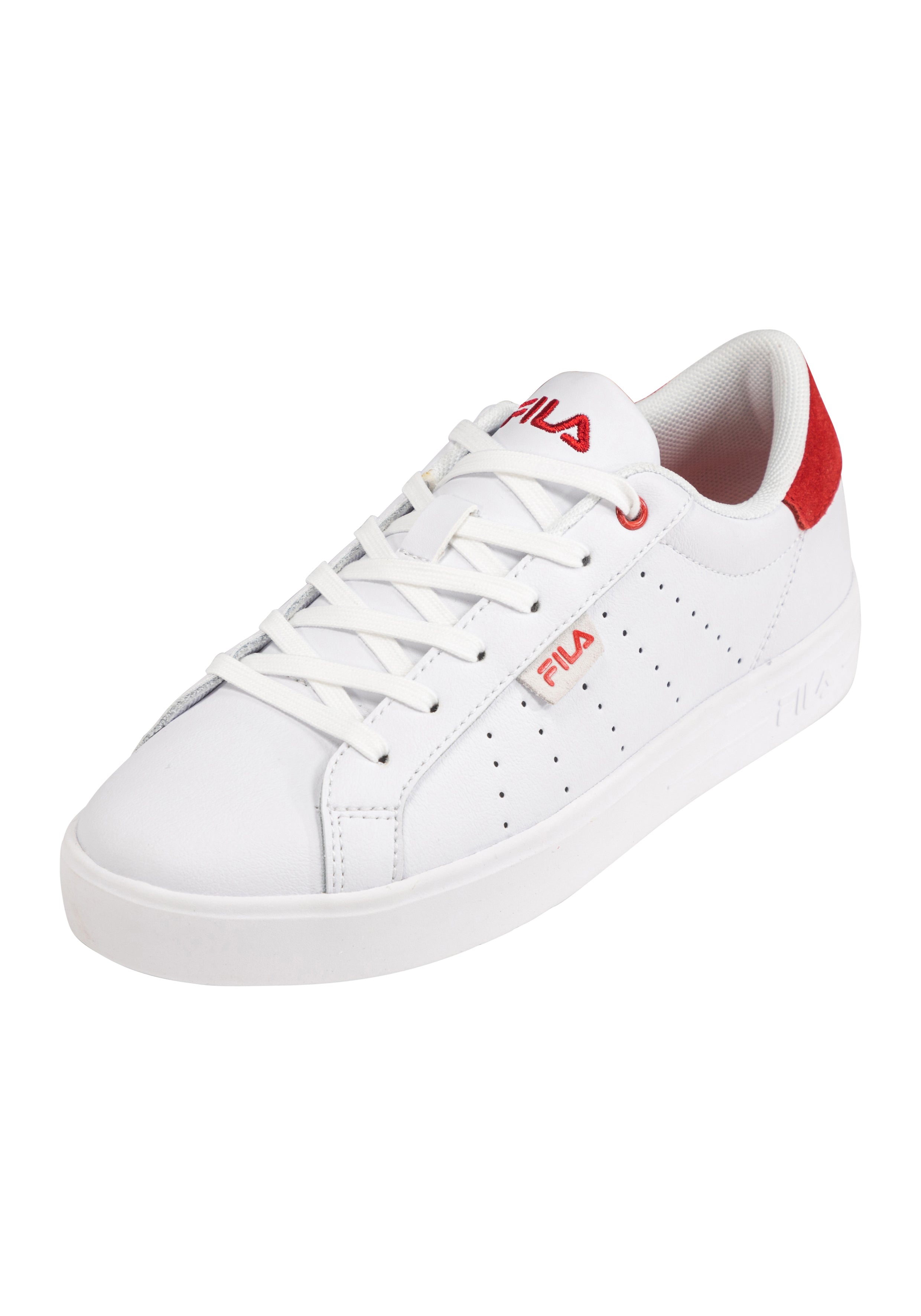 Lusso V Wmn in White-Fila Red Sneakers Fila   
