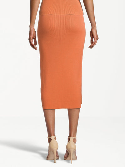 Asaka Knitted Skirt in Dusty Orange Röcke Tamaris   