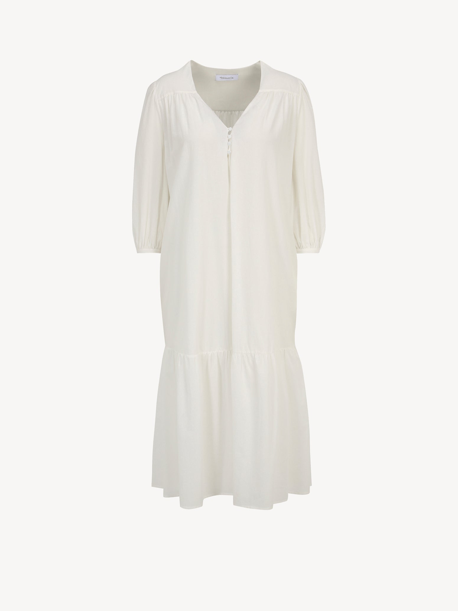 Annaba Long Chiffon Dress in Bright White Kleider Tamaris   
