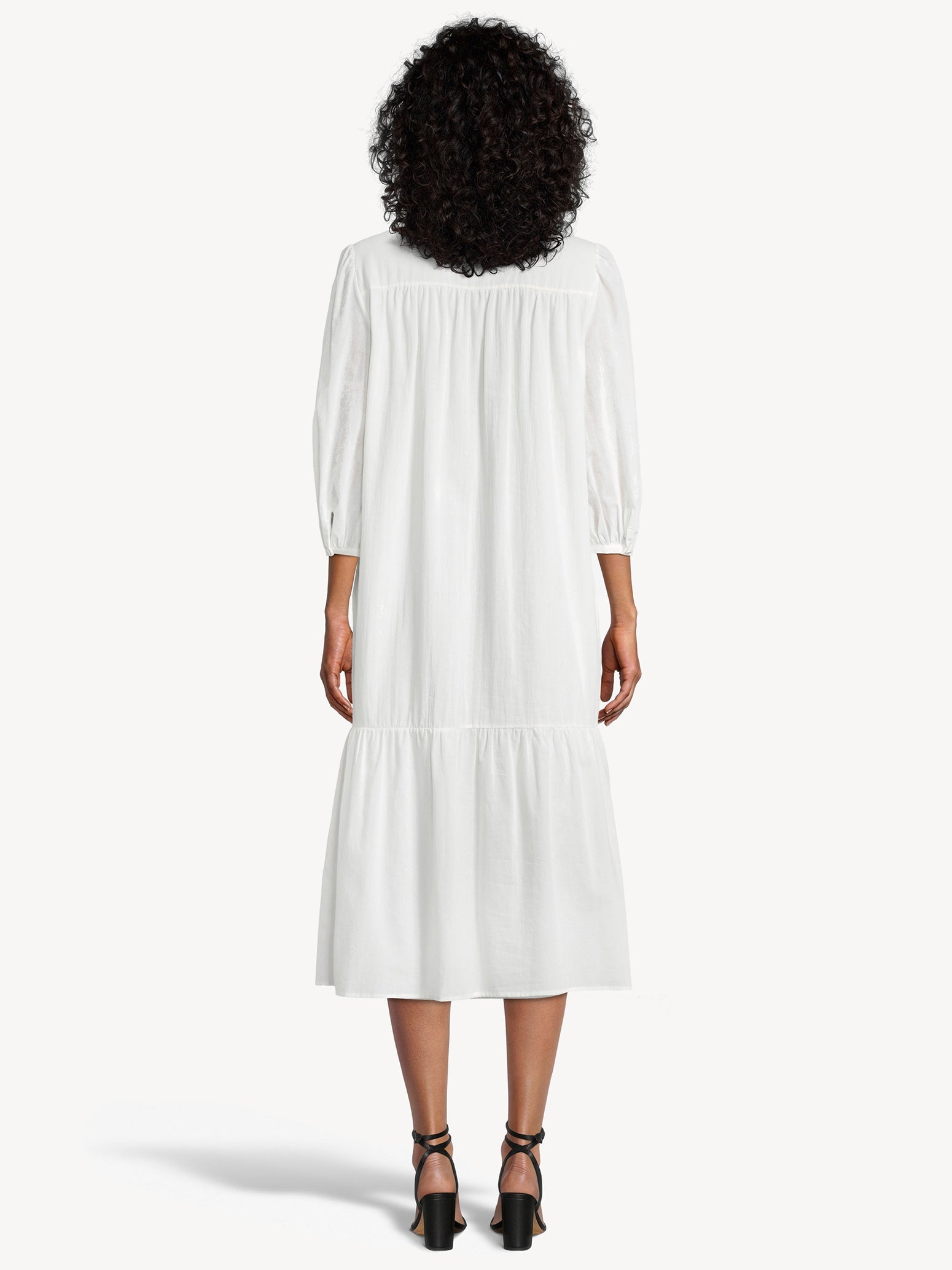 Annaba Long Chiffon Dress in Bright White Kleider Tamaris   